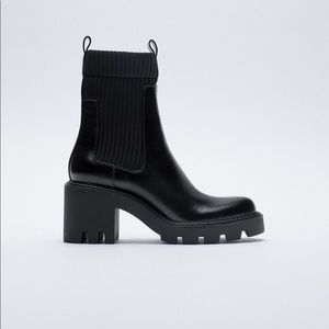 ZARA Sock style heeled ankle boot